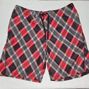 Hurley Men's 38 Board Shorts Swim Trunks Bathing Suit Unlined Red‎ Black